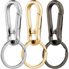 3Pack Metal Keychains Keyring Key Chain Ring Holder Organizer for Home Metal Key Carabiner Clip Car Keychain Key Finde Stylish and Durable