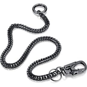 Ahiller Wallet Chain for Men Women,Zinc Alloy Stainless Steel Belt KeyChains with 2 Carabiner Clip for Pant Pocket Jean Purse