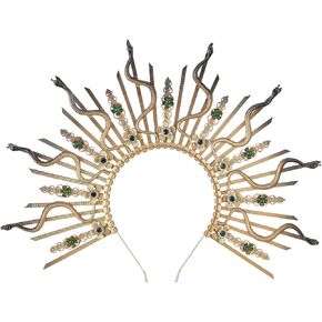 Sunburst Goddess Halo Crown - Spiked Renfaire Sun Headband Virgin Mary Headpiece for Women Renaissance Halloween