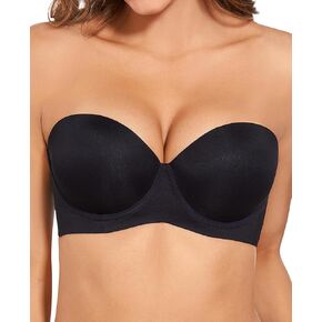 Strapless Push Up Bras for Women Thick Padded Balconette Seamless Convertible Bra for Small Chested Add a Cup