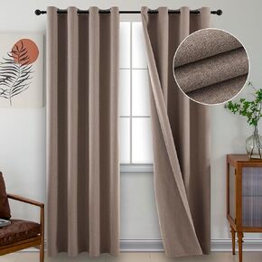 Light Blue Curtains, 100% Blackout, 72 Inches Long (2 Panels), Linen Room Darkening Grommet Drapes for Bedroom & Living Room (52x72 Inch, Light Blue)