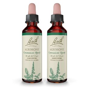 Bach Original Flower Remedies ، Agrimony - 20 مل قطرة ، حزمة من 2 - التواصل علانية - جوهر المعالجة المثلية الطبيعية لتحقيق التوازن العاطفي - نباتي وخالي من الغلوتين وخالية من السكر