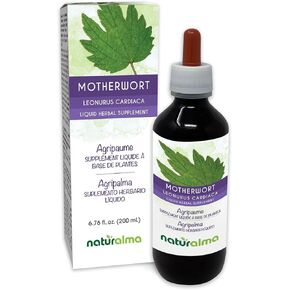 Naturalma Motherwort (Leonurus Cardiaca) عشب مع زهور الزهور الصبغة خالية من الكحول - 6.76 fl Oz السائل في قطرات - ملحق العشبية - نباتي
