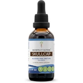 أسرار القبيلة skullcap مستخلص خالي من الكحول ، skullcap scutellaria lateriflora تأثير التهدئة 4 أوقية