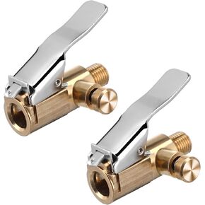 2pcs Locking Air Chuck Tire Inflator Quick Connect Fittings, Copper, Assorted Colors, 1.77x1.18x0.78in, for Car Tire Air Compressor Accessories