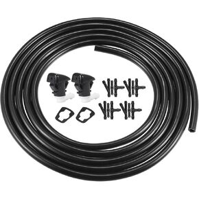 X AutoHaux 2PCS Windshield Gashield فوهة Dodge Durango 2011-2019 2.5 متر خرطوم مع مجموعة الموصلات تحل محل 68269108AA