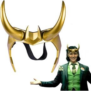 Superhero Helmet Detachable Horns Movie Thor Ragnarok Norse Mythology Crown Mask Cosplay Adult Halloween Costume Party Prop (Supervillain Horns)