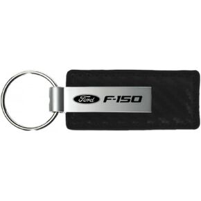 AU-TOMOTIVE GOLD Inc. Officially Licensed Carbon Fiber Leather Keychain for Ford F-150 (Black)