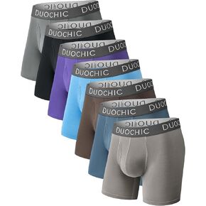 Men’s Underwear Boxer Briefs 7-Pack Breathable and Soft with Moisture-Wicking and Supportive Pouch