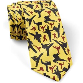 ( Texture Martial Arts ) Fashion Novelty Necktie, Conversation Neckwear Ties Great for Party and Events