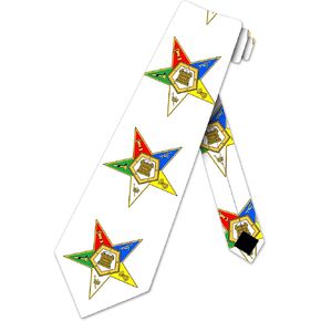 Steven Harris Mens Order of the Eastern Star Necktie - أبيض - ربطة عنق بحجم واحد