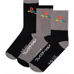 PlayStation Kids Gaming Socks Pack of 3 Soft Ankle Socks Black 5-8