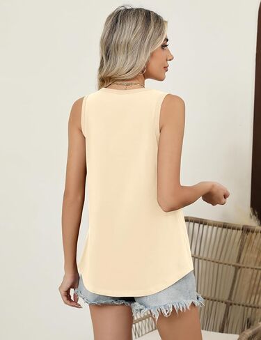 Lomon Womens Tank Tops Round Neck Graphic T قمصان فضفاضة تناسب قمم الصيف بلا أكمام غير رسمية in Saudi Arabia