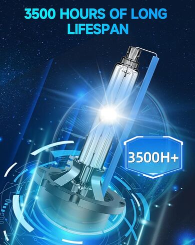 D2S HID Bulbs Fit for Infiniti 2014-2017 QX50 QX60 2003-2013 FX35 FX37 FX45 FX50 G25 G35 G37 EX35 EX37 Xenon Headlight Bulbs, High Low Beam Light Bulb, 8000K White Blue, Pack of 2 in Kuwait