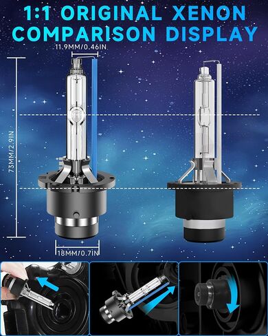 D2S HID Bulbs Fit for Infiniti 2014-2017 QX50 QX60 2003-2013 FX35 FX37 FX45 FX50 G25 G35 G37 EX35 EX37 Xenon Headlight Bulbs, High Low Beam Light Bulb, 8000K White Blue, Pack of 2 in Kuwait