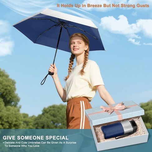 LEAGERA Mini Umbrella For Purse - UPF 50+ UV Blocker Sun Protection Umbrella, Small Micro Travel Parasol Design for Women in Kuwait