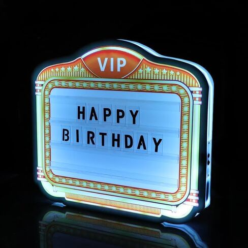 مقدمة زجاجة خطاب LED ، خدمة VIP Service Sign Sign Display Lights مع 4 مجموعات رسائل ومجموعة أرقام واحدة ، علامة مربع الضوء على الحفلات ، البار والنادي الليلي (أ) in Kuwait