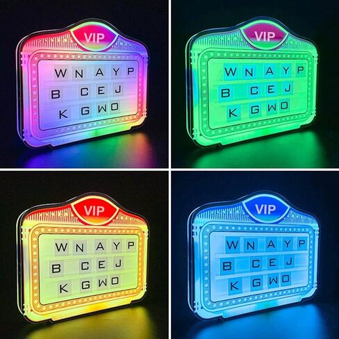 مقدمة زجاجة خطاب LED ، خدمة VIP Service Sign Sign Display Lights مع 4 مجموعات رسائل ومجموعة أرقام واحدة ، علامة مربع الضوء على الحفلات ، البار والنادي الليلي (أ) in Kuwait