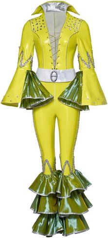 LoliMiss Womens Mamma Mia Cosplay Jumpsuit 1970s Dancing Disco Costume in Saudi Arabia