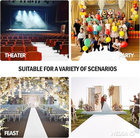 Red Aisle Runner Carpet Rugs for Wedding Accessories, Premium 160 GSM Felt Non-Woven Fabric Runway Rug for Step, Ceremony Parties and Events Indoor or Outdoor Decoration (Red, 3X15 ft) in Kuwait