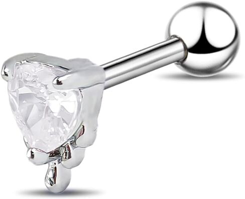 لسان اللسان على شكل قلب ثقب المجوهرات الفولاذ الفولاذ لسان اللسان مع زركون شخصية zircon اطلاق القلب لسان ثقب المجوهرات البشرية للنساء الرجال in Kuwait