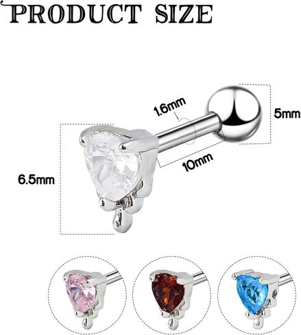 لسان اللسان على شكل قلب ثقب المجوهرات الفولاذ الفولاذ لسان اللسان مع زركون شخصية zircon اطلاق القلب لسان ثقب المجوهرات البشرية للنساء الرجال in Kuwait