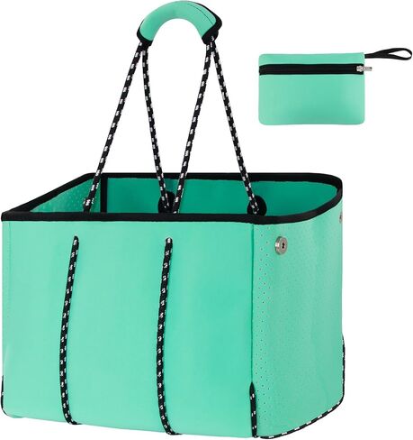 Neoprene Bag Large Multipurpose Beach Bag Neoprene Tote Bag Stylish Gym Women Shoulder Bag With Small Purse in Kuwait