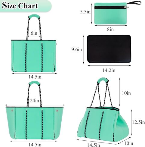 Neoprene Bag Large Multipurpose Beach Bag Neoprene Tote Bag Stylish Gym Women Shoulder Bag With Small Purse in Kuwait