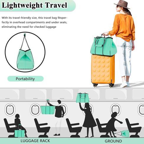 Neoprene Bag Large Multipurpose Beach Bag Neoprene Tote Bag Stylish Gym Women Shoulder Bag With Small Purse in Kuwait