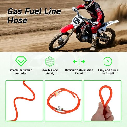 3.28ft 3/16 بوصة معرف الغاز خط الوقود الغاز متوافق مع 125cc 110cc tao tao coolster apollo gy6 crf50 xr50 50cc 90cc دراجة نارية دراجة نارية ATV go kart مع 1/4 "مغلق في صمام petcock in Kuwait
