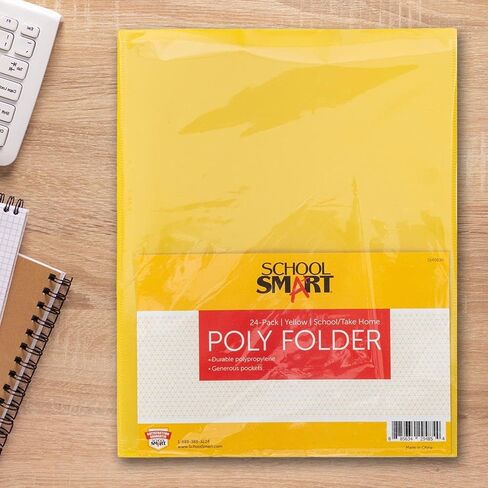 School Smart Take Home Heavy-Duty Folders, Yellow, Pack of 24 in Saudi Arabia