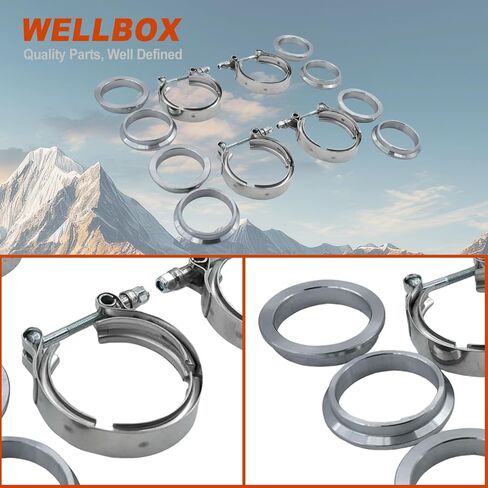 4pcs 2 "V Band Band Clamp Kit مع شفة أنثى من الذكور للتوربو ، العادم ، و SownPipes ، متوافقة مع شفة عادم السيارات V V-Band 2 بوصة in Kuwait