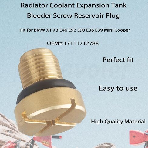 Radiator Coolant Expansion Tank Bleeder Screw Fit for BMW X1 X3 E46 E92 E90 E36 E39 Mini Cooper. OEM#: 17111712788. (2 Pcs) in Saudi Arabia