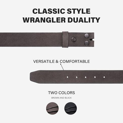 Wrangler Men's Leather Belt without Buckle, 38mm Casual Wait Belt Strap for Jeans, Gift for Men in Saudi Arabia