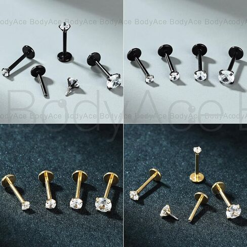 bodyace 16g 18g tragus percing Medusa Jewelry ، Long Longrons Late -thorouse Stud arocring in Kuwait