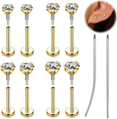 bodyace 16g 18g tragus percing Medusa Jewelry ، Long Longrons Late -thorouse Stud arocring in Kuwait