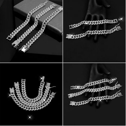 3PCS Gold Silver Ankle Bracelets for Women Clustered Tennis Anklets Bracelet Layered Link Anklet Set Bling Rhinestone Fashion Jewelry for Women Set in Kuwait