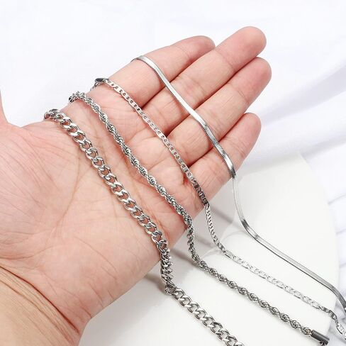 HANPABUM 3-4 PCS Stainless Steel Chain Anklet for Women Dainty Boho Tennis Ankle Bracelets Set Layered Link Paperclip Chain Anklet Adjustable Summer Beach Foot Jewelry in Saudi Arabia