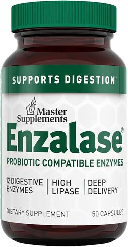 المكملات الرئيسية ENZALASE - 50 كبسولة - إنزيمات متوافقة مع البروبوتيك - توفر دفعة هضمية + غاز وإغاثة الانتفاخ - خالية من الغلوتين - 50 حصصًا in Kuwait