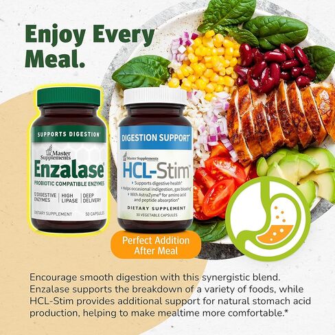 المكملات الرئيسية ENZALASE - 50 كبسولة - إنزيمات متوافقة مع البروبوتيك - توفر دفعة هضمية + غاز وإغاثة الانتفاخ - خالية من الغلوتين - 50 حصصًا in Kuwait