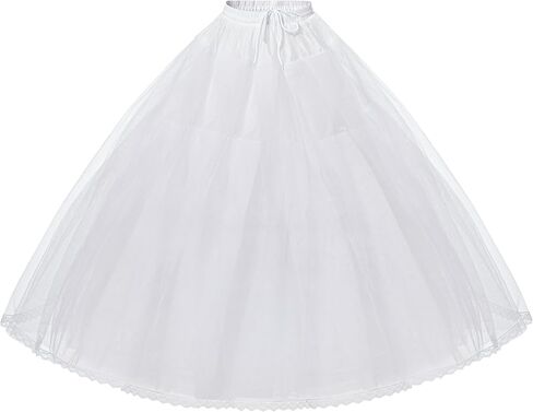 Wowbridal Women Fetticless Petticoats 8 طبقات تول كرينولين أسفل الزفاف لباس ثوب الكرة الأبيض in Kuwait
