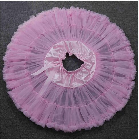 Women's Dual Purpose of Petticoat and Skirt above Knee Underskirt Multicolour Tutu Skirt Fluffy Ballet Dress in Saudi Arabia