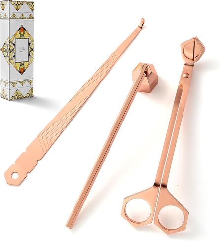 3-in-1 Candle Accessory Set, Wick Trimmer, Candle Snuffer, Wick Spoon, Stainless Steel Material Perfect for Candle Lovers(Black) in Saudi Arabia