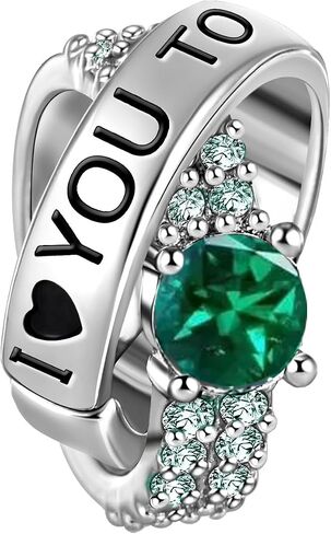 I Love You To The Moon And Back Women Bead Charms Fits Pandora Bracelets Wedding Engagement Ring in Saudi Arabia
