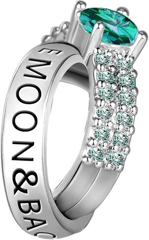 I Love You To The Moon And Back Women Bead Charms Fits Pandora Bracelets Wedding Engagement Ring in Saudi Arabia