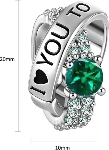 I Love You To The Moon And Back Women Bead Charms Fits Pandora Bracelets Wedding Engagement Ring in Saudi Arabia