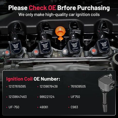 BDFHYK Ignition Coil Pack UF300 Set of 6 Compatible with BMW 325i 335i 328i 525i 530i 330i 650i X3 X5 M3 Z3 2.5L 2.8L 3.0L 3.2L 5.4L V6 V8 Replacement for UF354 12131748017 12131703825 UF645 in Saudi Arabia