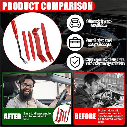 5pcs Clip Clip Cliers Set ومزيل السحتين ، لا توجد أداة لإصلاح لوحة أدوات Scratch Automotive Door ، مجموعة إصلاح أدوات PRY TRIM للسيارة لمركبة داش الصوت الراديو in Kuwait