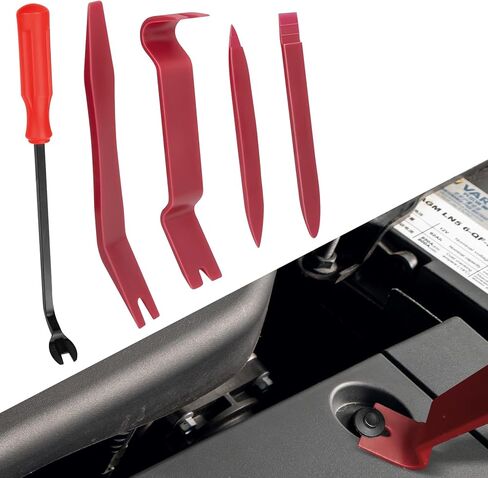 5PCS Auto Trim Removal Tool kit, Clip Removal Tool, Automotive Interior Fastener Puller Remover Body Repair Set, Car Accessories No Scratch Pry Tool for Car Panel and Dashboard Removal (Red) in Kuwait