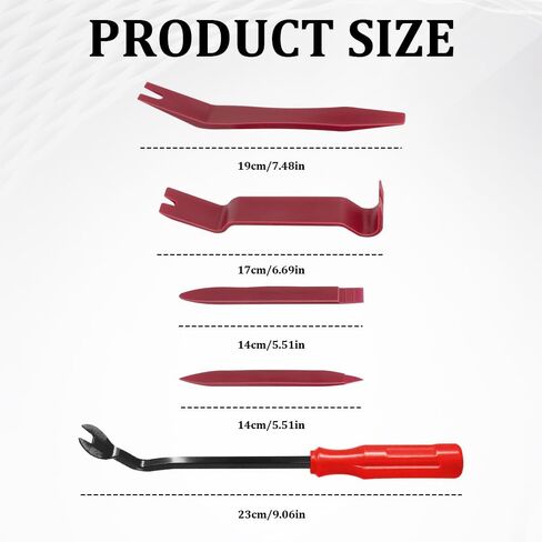 5PCS Auto Trim Removal Tool kit, Clip Removal Tool, Automotive Interior Fastener Puller Remover Body Repair Set, Car Accessories No Scratch Pry Tool for Car Panel and Dashboard Removal (Red) in Kuwait
